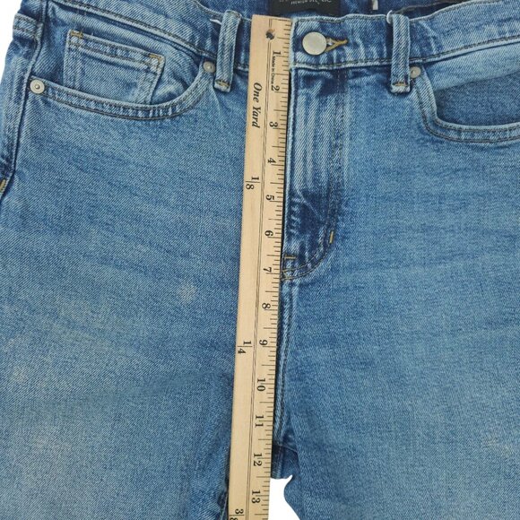 Banana Republic Crop Denim Womens Size 30 Mid Rise Wide Leg Raw Hem Jeans - Picture 4 of 15